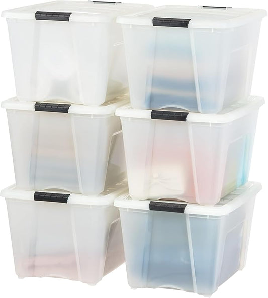 IRIS USA 54 Qt Stackable Plastic Storage Bins by IRISUSA