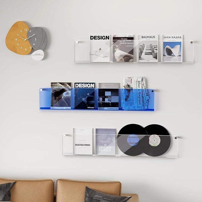 ROYALITA 2-Pack Acrylic Magazine Holder Brochure Holder, Fashion Hanging - Image 2