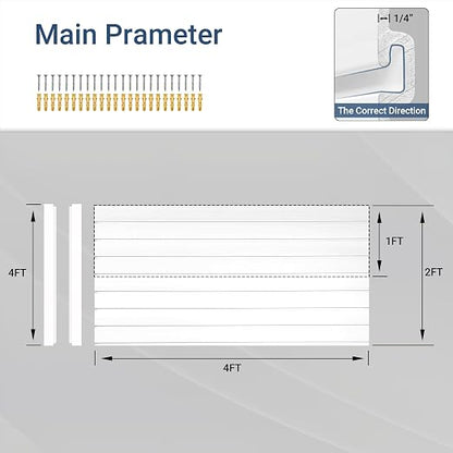 4FT x 2FT Modern White PVC Slatwall Panel, Wall Mounted, 1 Shelf, Garage Storage - Image 2