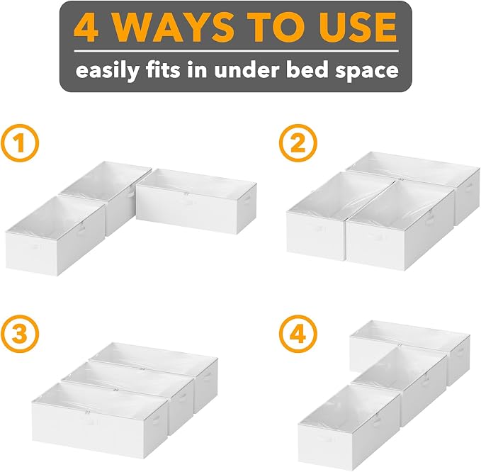 SpaceAid 3 Pack 10" High Under Bed Storage Containers, Large Underbed Storage - Image 6