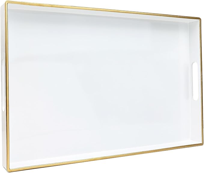 Spsyrine White Decorative Serving Tray by Spsyrine