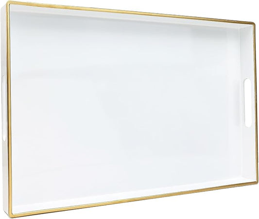 Spsyrine White Decorative Serving Tray by Spsyrine