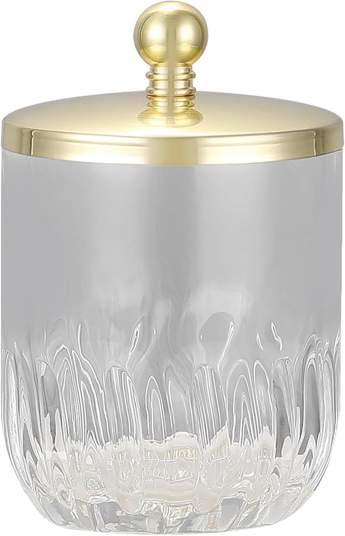 Clear Transparent Apothecary Vertical Wavy Glass Jar by IndecorHome
