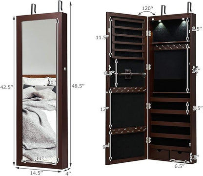Giantex Jewelry Armoire Wall Door Mounted, Lockable Jewelry Cabinet - Image 7