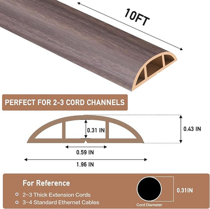 Floor Cord Cover Self Adhesive Cord Hider Floor Extension Cord Covers - Image 2
