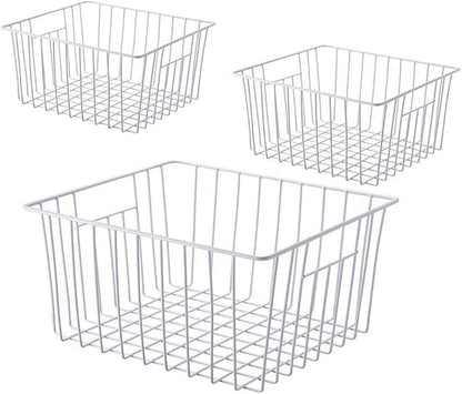 16inch Freezer Storage Organizer Baskets, Household Wire Refrigerator Bins by Y.Z.Bros