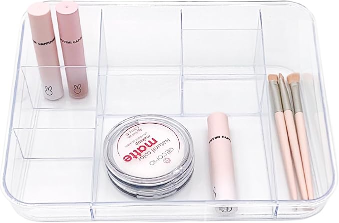 SUNFICON Makeup Tray Organizer Cosmetic Display Case Office Stationery Storage - Image 2