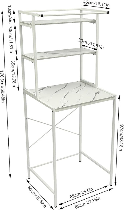 Gdrasuya10 White Over The Washer & Dryer Storage Shelves, 3 Tier Washing - Image 2