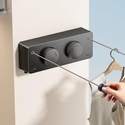 Retractable Clothesline Indoor, Non-Sagging Twin Clothes Line Retracting by MUSTORN