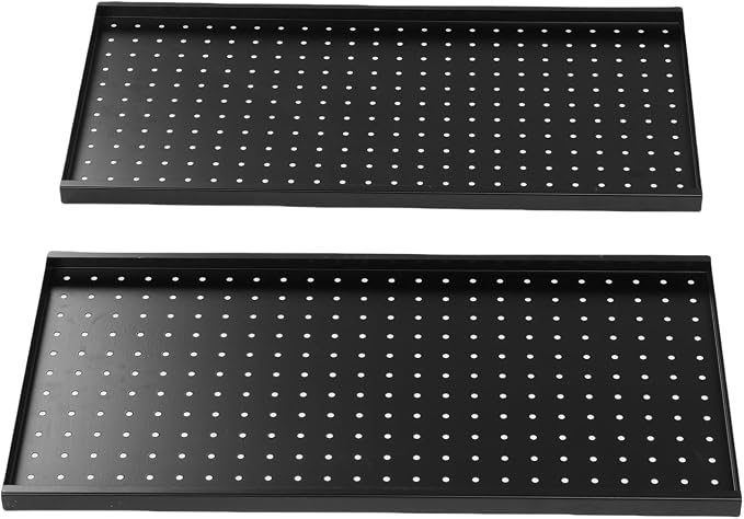 LiebeWH Metal Pegboard Wall Organizer 2 Panels 24x12 Inch Black Heavy Duty Peg - Image 7