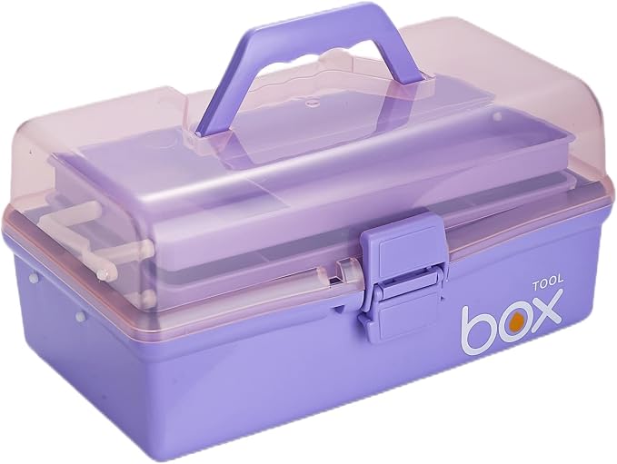 12'' Three-Layer Clear Plastic Storage Box/Tool Box by Kinsorcai