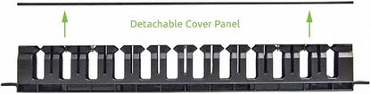 Navepoint 1U Horizontal 19-Inch Rack Mount Cable Management Raceway Duct Panel - Image 3