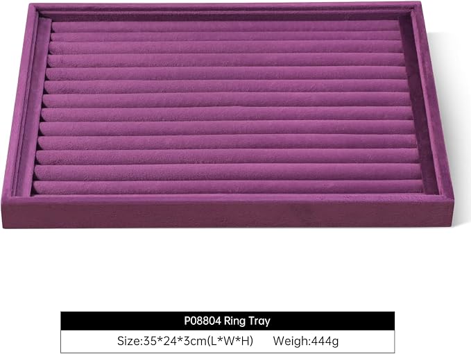 Velvet Ring Display Tray, Stackable Muilt Slot Rings Ear Stud Storage Tray - Image 2