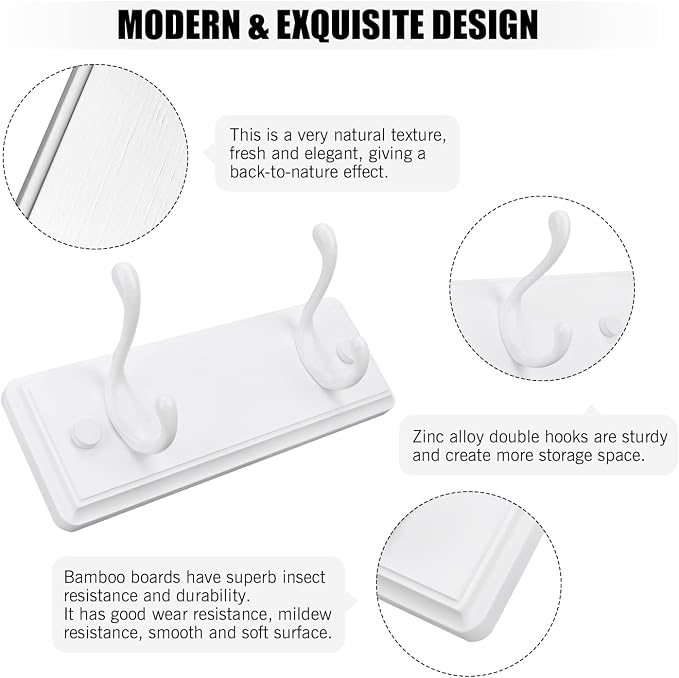 Wooden Coat Rack, Wall-Mounted Organizer - Image 4