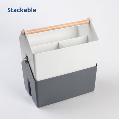 BLUE GINKGO Medium Storage Basket – Plastic Caddy - Image 6