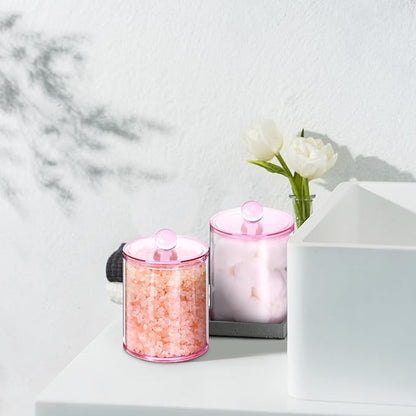 4 Pack Qtip Holder, Canister Apothecary Jar Set, Bathroom Jars - Image 6