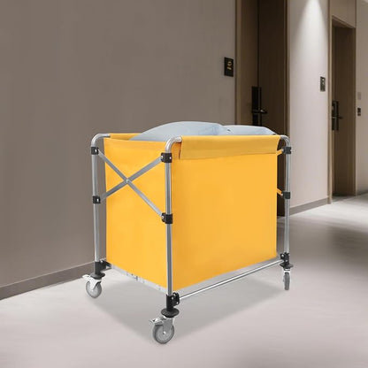 Commercial Laundry Cart with Wheels, Folding Laundry Hamper Cart, Heavy Duty - Image 3
