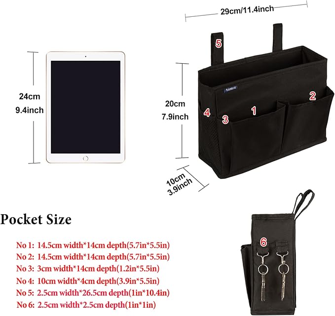 Surblue Caddy Hanging Organizer Bedside Storage Bag - Image 6