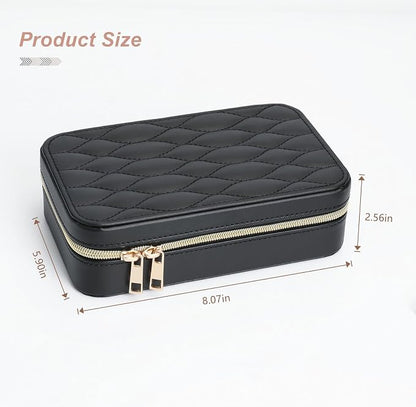 Portable Jewelry Organizer for Travel Compact Leather Jewelry Box - Image 4