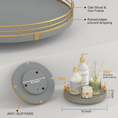 10" Wooden Lazy Susan Turntable - Image 5