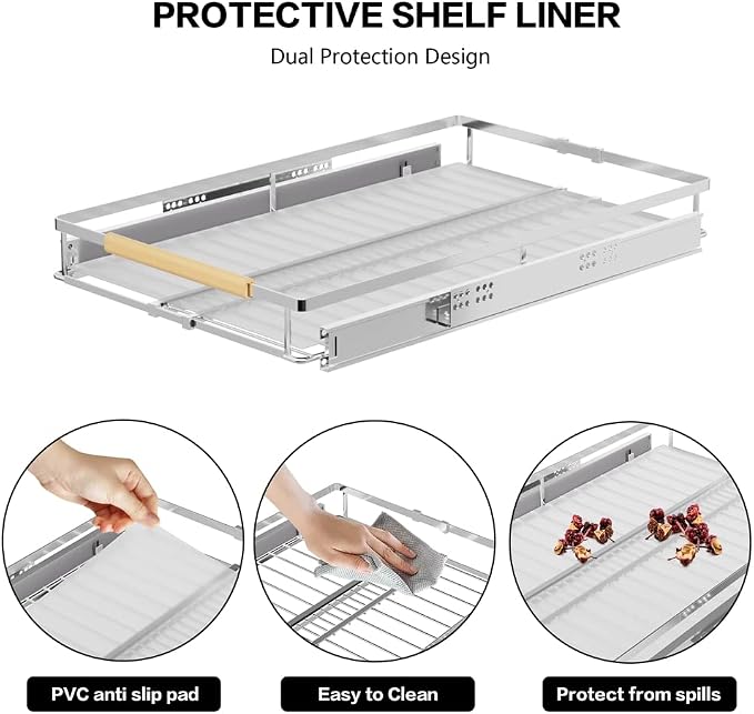 Large Pull Out Kitchen Cabinet Organizer, 22.7''-39.8''W x 22''D, Heavy Duty - Image 4