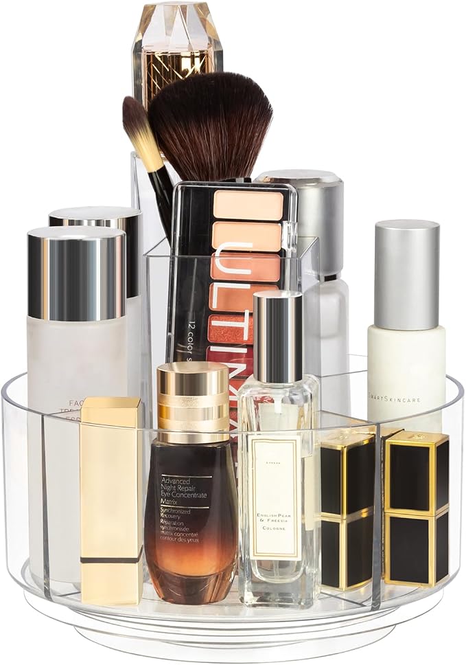 360° Rotating Makeup Organizer Clear Turntable Lazy Susan Organizer by Dezzer