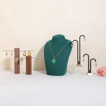 GemeShou Green necklace hanger jewelry organizer, Velvet jewelry stand necklace - Image 6