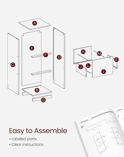 VASAGLE 3 Drawer File Cabinet, File Cabinet - Image 8