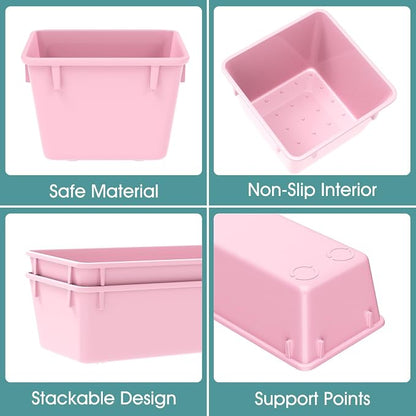 WOWBOX 25 PCS Plastic Drawer Organizer Set, 4 Sizes Desk Drawer Divider - Image 3
