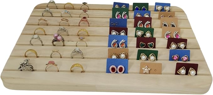 Natural Wood Business Card Holder Wooden Earring Display Stands Jewelry Retail - Image 5