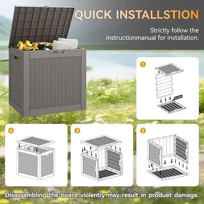 32 * 2 Gallon Outdoor storage deck Box Waterproof ，garden tool, backyard cushion - Image 4