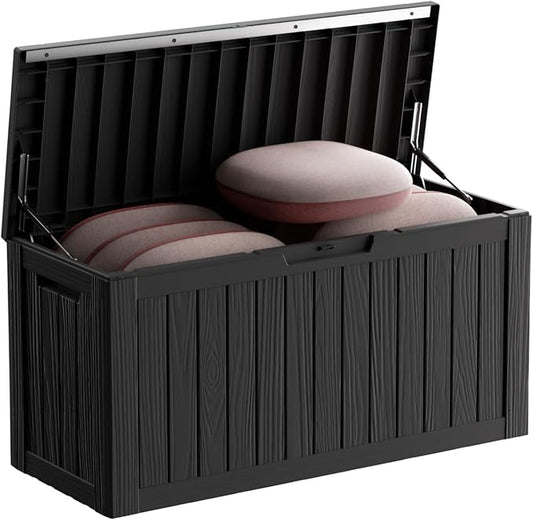 80 Gallon Waterproof Resin Deck Box, UV Resistant Outdoor Storage by KFY
