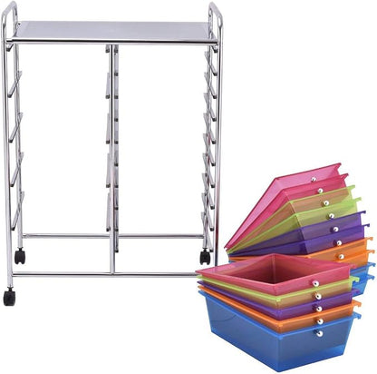 Giantex 15 Drawer Rolling Storage Cart Tools Scrapbook Paper Office School - Image 6