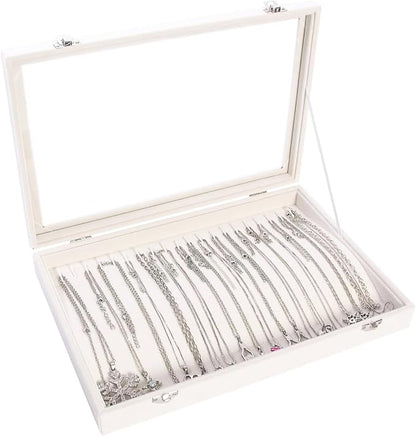 Coward 20 Hooks Necklace Organizer Jewelry Box, Dustproof Necklace Display by FocusOnJewelryDisplay15yrs
