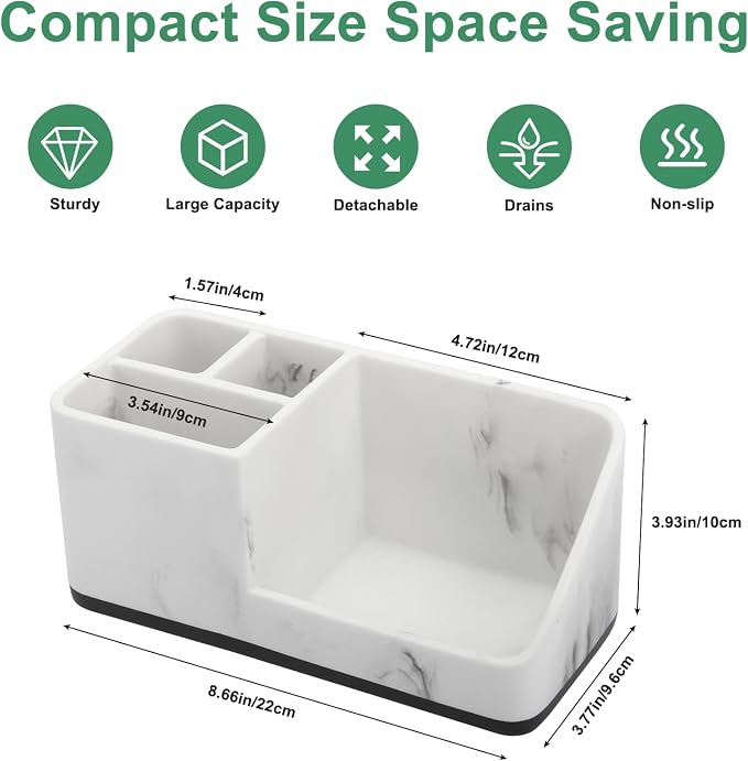 Marble Bathroom Counter Organizer, Kids Electric Toothbrush and Toothpaste - Image 5