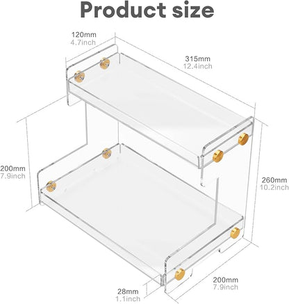 FFK 2 Tier Bathroom Countertop Organizer, SUS 304 Stainless Steel Storage Shelf - Image 2
