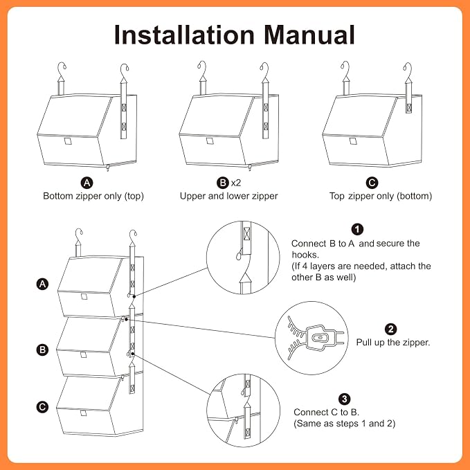 4-Tier Hanging Closet Organizer and Storage - Image 7