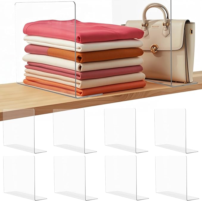 Shelf Dividers for Closet Organization: Acrylic Shelf Dividers for Clothes by Lebouri