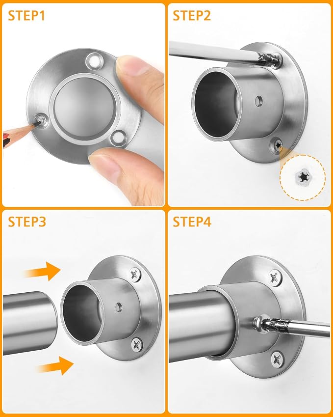 Closet Rods For Hanging Clothes, 17-40 Inch Heavy Duty and Stepless Adjustable - Image 8