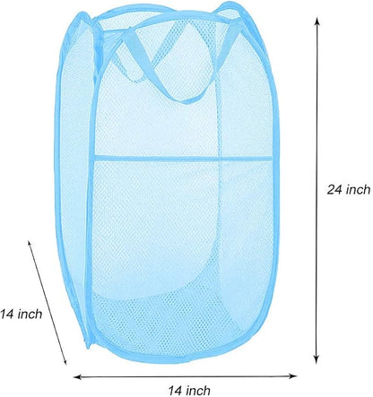 Larpur Pop up Laundry Hamper, Collapsible Laundry Basket, Portable Mesh Clothes - Image 2