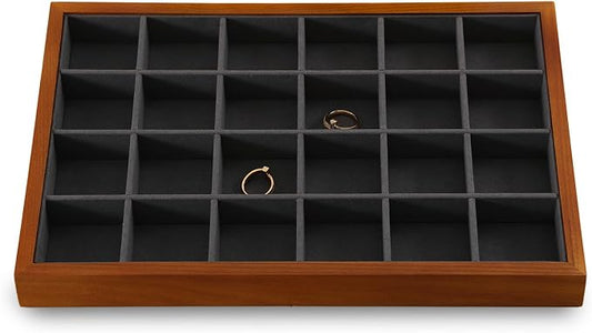 Earring Storage Tray, Wood Jewelry Organizer Tray, Premium Wood Earring Display by Yinbeini