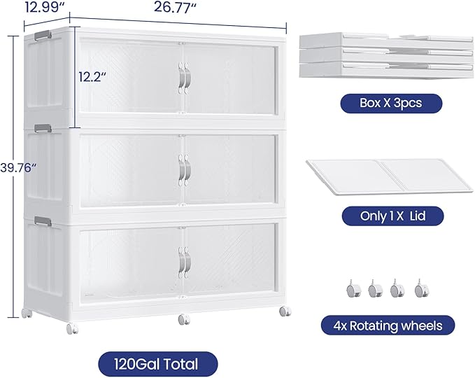 360QT Extra Large Stackable Storage Bins - Image 2