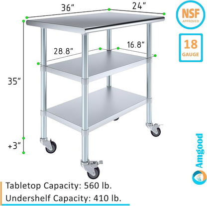 AmGood Stainless Steel Work Table - Image 3