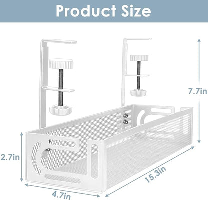 Under Desk Cable Management Tray, Cable Management Under Desk No Drill - Image 2
