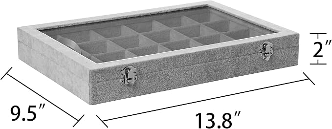 Frebeauty Velvet Jewelry Tray, 24 Grid Jewelry Organizer - Image 3