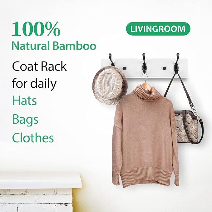 Wooden Coat Rack, Wall-Mounted Organizer - Image 8