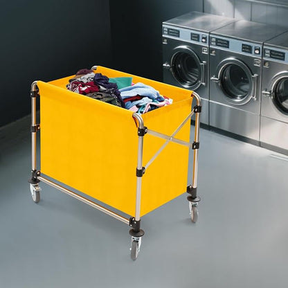 Commercial Laundry Cart with Wheels, Folding Laundry Hamper Cart, Heavy Duty - Image 6