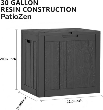 30 Gallon Resin Deck Box, Lockable Outdoor Storage Box - Image 2