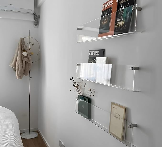 4-Pack 24" Acrylic Magazine Holder Vinyl Records Holder, Display Floating - Image 6