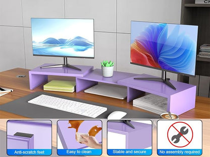 Dual Monitor Stand for Desk, Metal Monitor Riser - Image 6